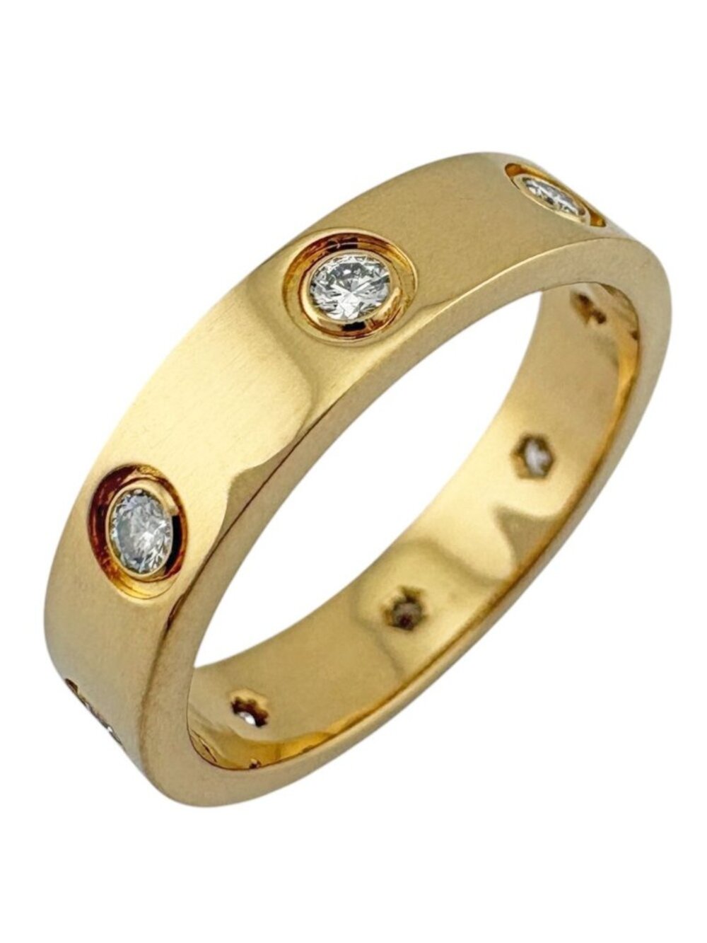 Cartier Mini Love Full Diamond Ring 18k Yellow Gold